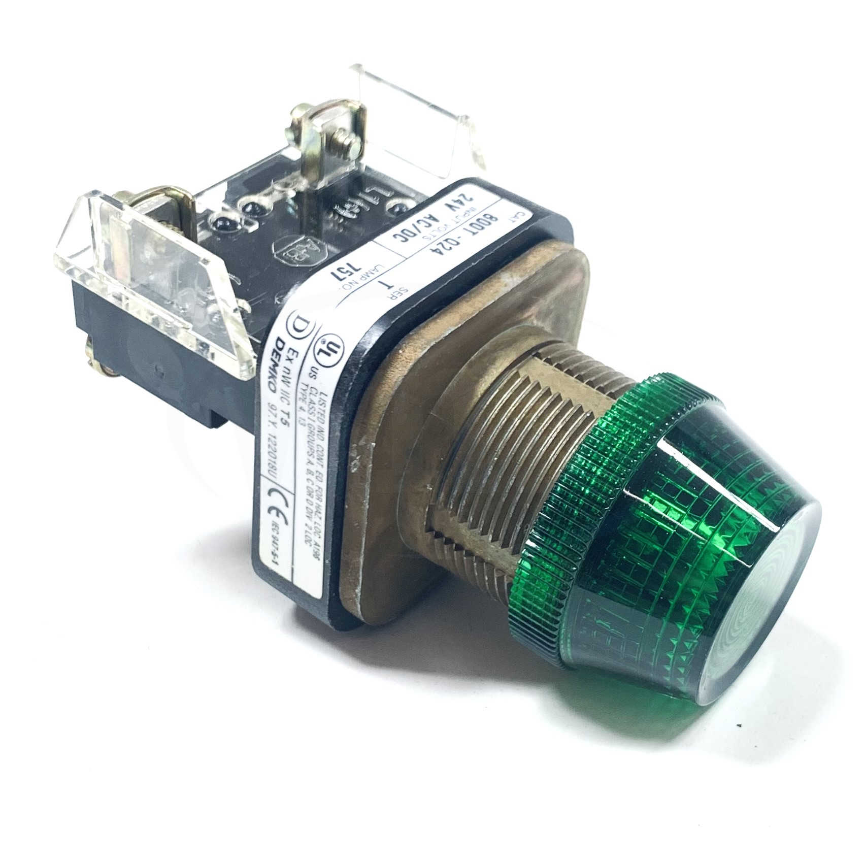 800T-Q24G Allen-Bradley Green Lens Pilot Light, 24V Type 4,13