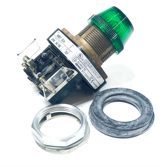 800T-Q24G Allen-Bradley Green Lens Pilot Light, 24V Type 4,13
