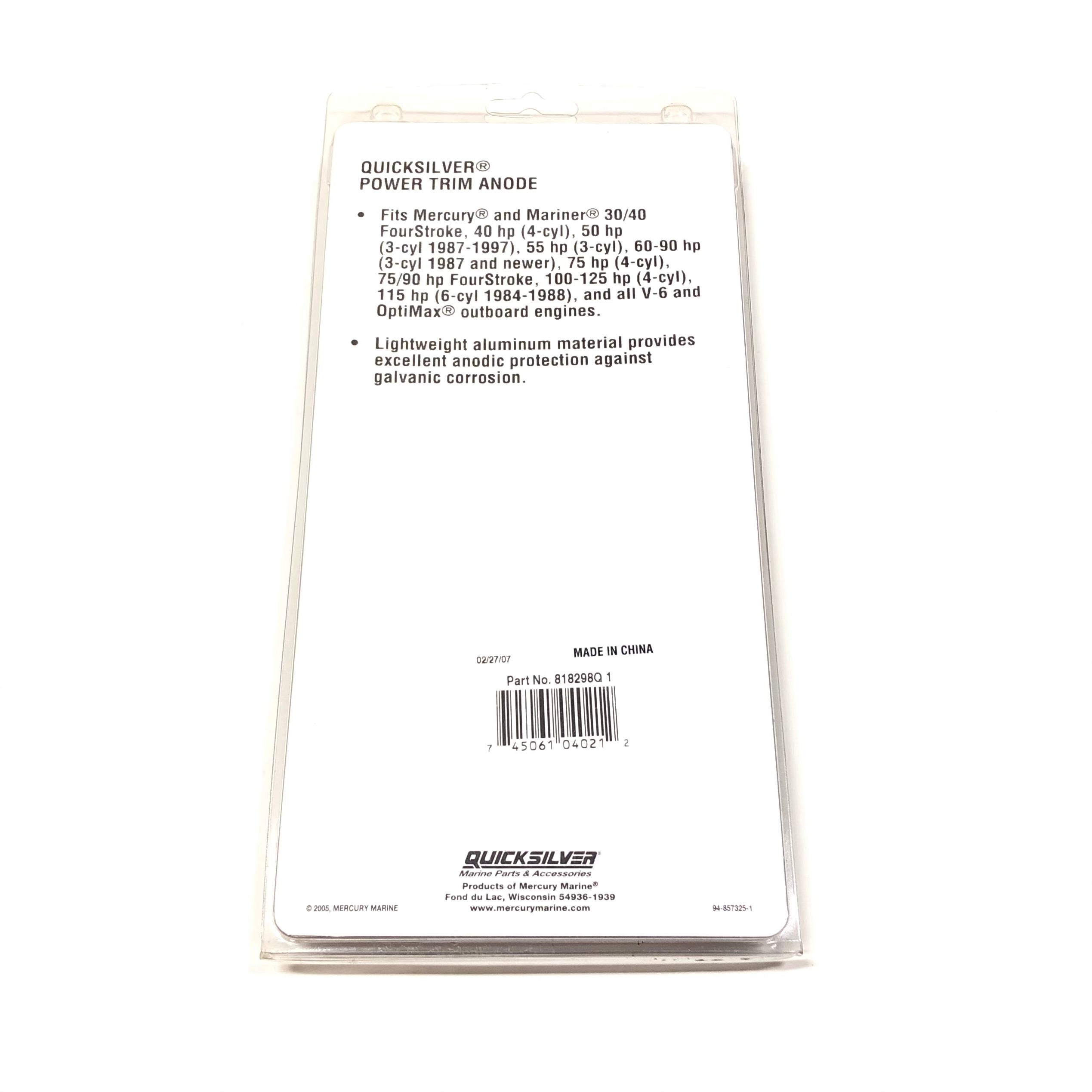818298Q1 Quicksilver Power Trim Anode