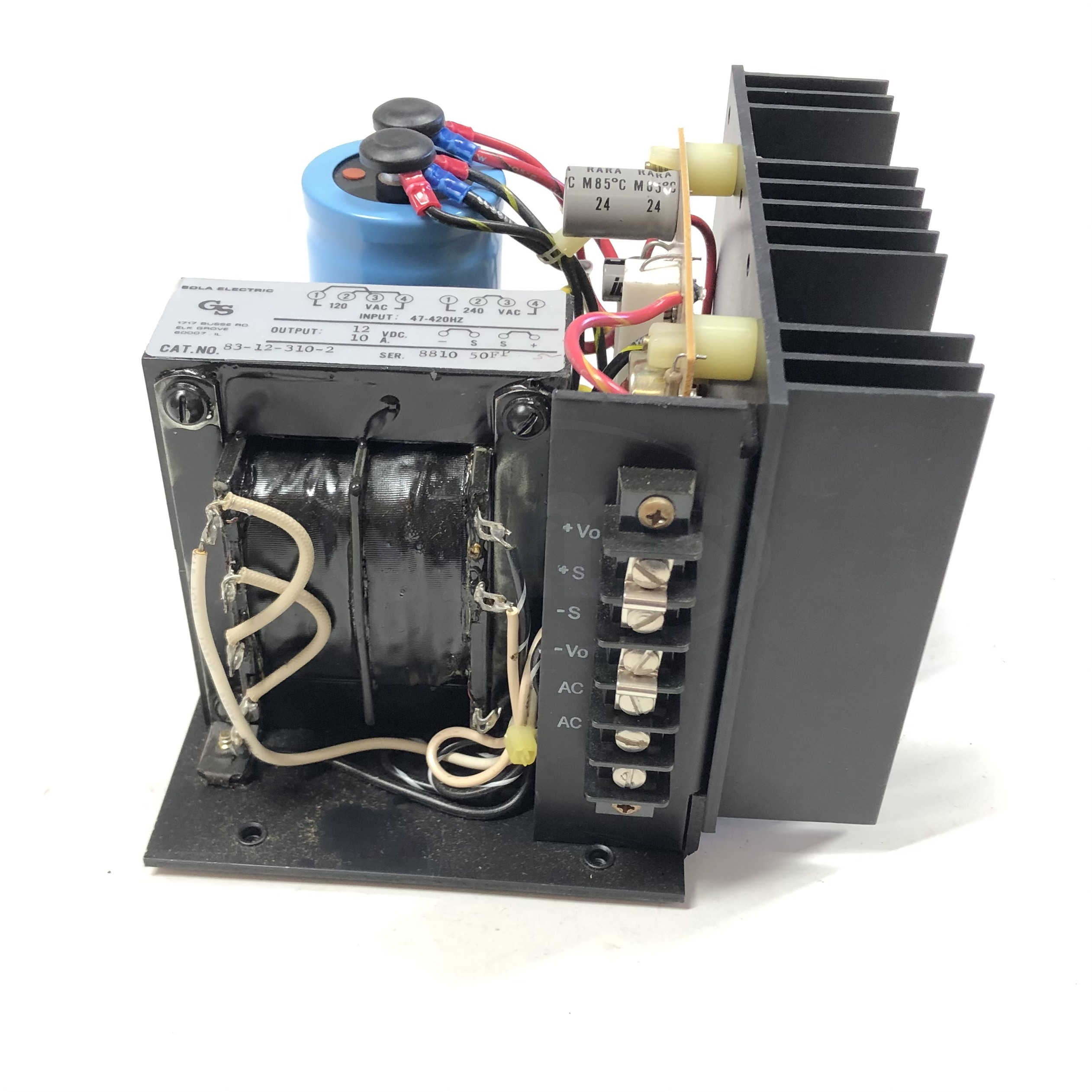 83-12-310-2 General Signal Sola Electric 47-420 HZ 12VDC 10A Power Supply - 0
