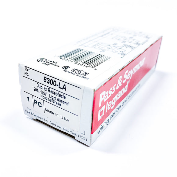8300-LA Pass & Seymour Duplex Receptacle Light Almond
