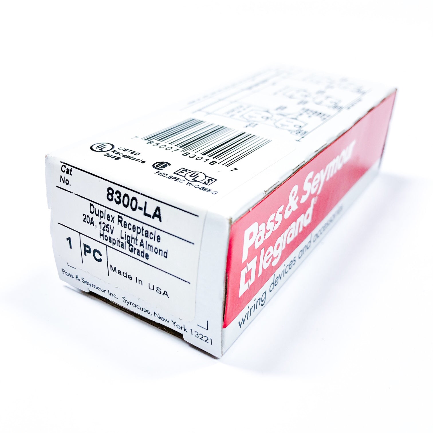 8300-LA Pass & Seymour Duplex Receptacle Light Almond