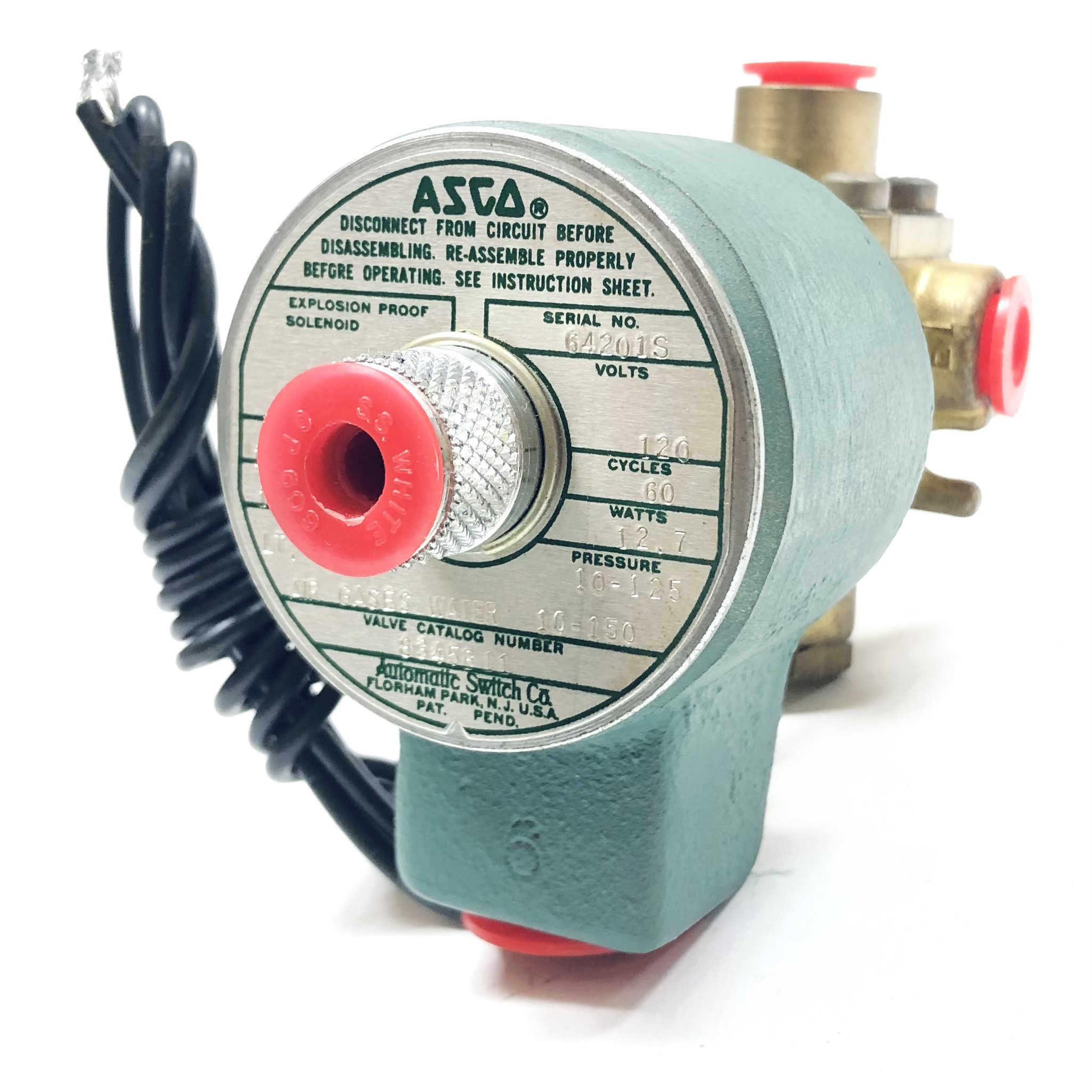 Asco Red Hat 8345B11 Solenoid Valve 120V 60Hz 12.7W