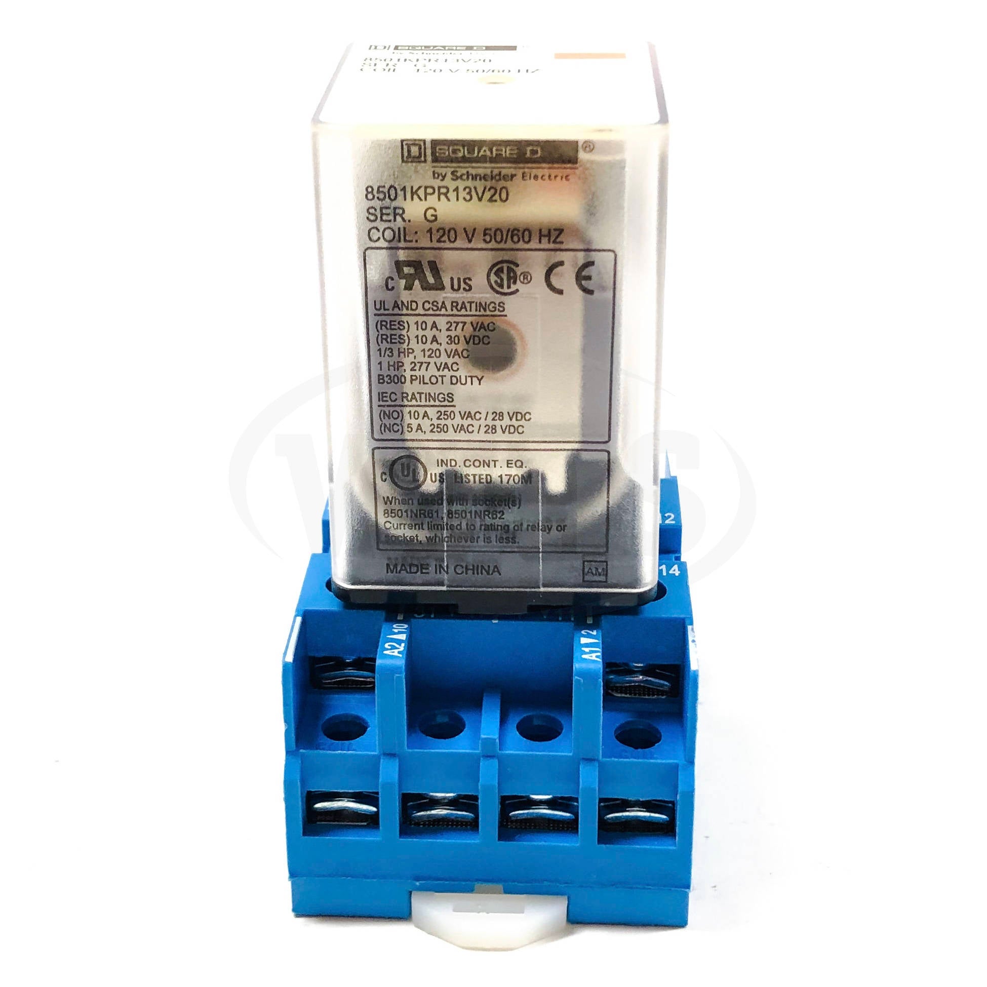 8501KPR13V20 Square D Relay, 120 V, 50/60 Hz.