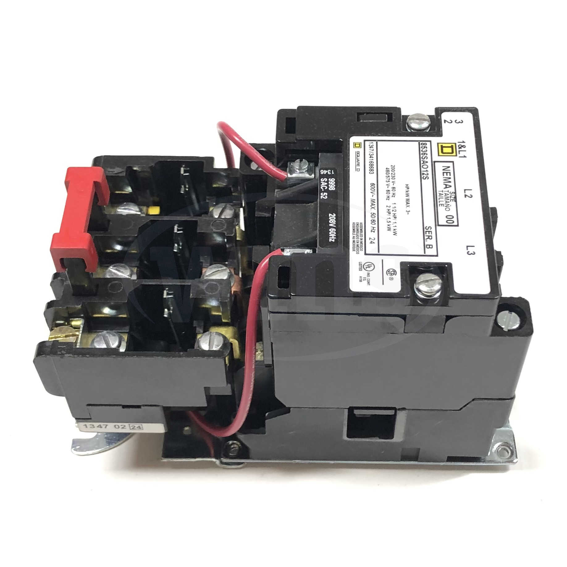 8536SA012V04S Square D Magnetic Starter, 600VAC, 9AMP, 208V. Coil