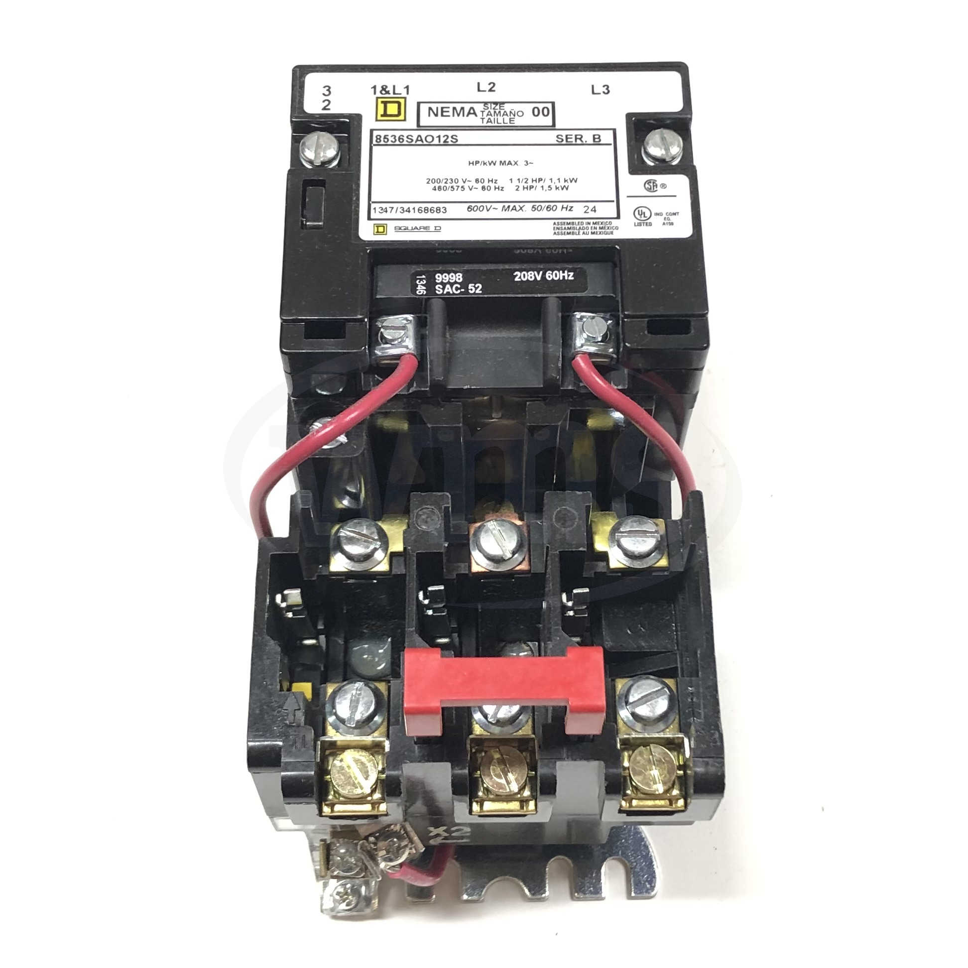 8536SA012V04S Square D Magnetic Starter, 600VAC, 9AMP, 208V. Coil
