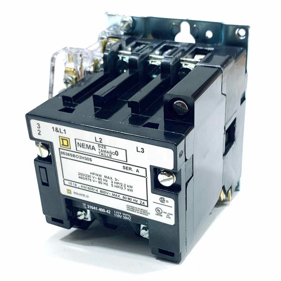 8536SBO2H30S Square D Starter 200/230V 60Hz, 460/575V 60Hz, 3 Pole, 120V Coil