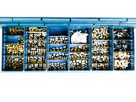 Bin of Fastenal & Parker Air Fittings, Valued over $4000.00