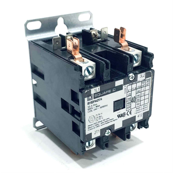 8910DPA42V14 Square D Definite Purpose Contactor, 2-Pole, 600V Max, 50A