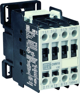 CWM18-10-30C03 WEG IEC Contactor, 18 Amp, 3 NO Power Poles