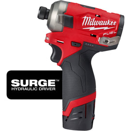 2551-22 Milwaukee M12 FUEL SURGE 1/4" Hex Hydraulic Driver 2 Battery Kit