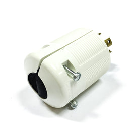 72030P Leviton White Locking Plug, 4-Pole, 4 Wire