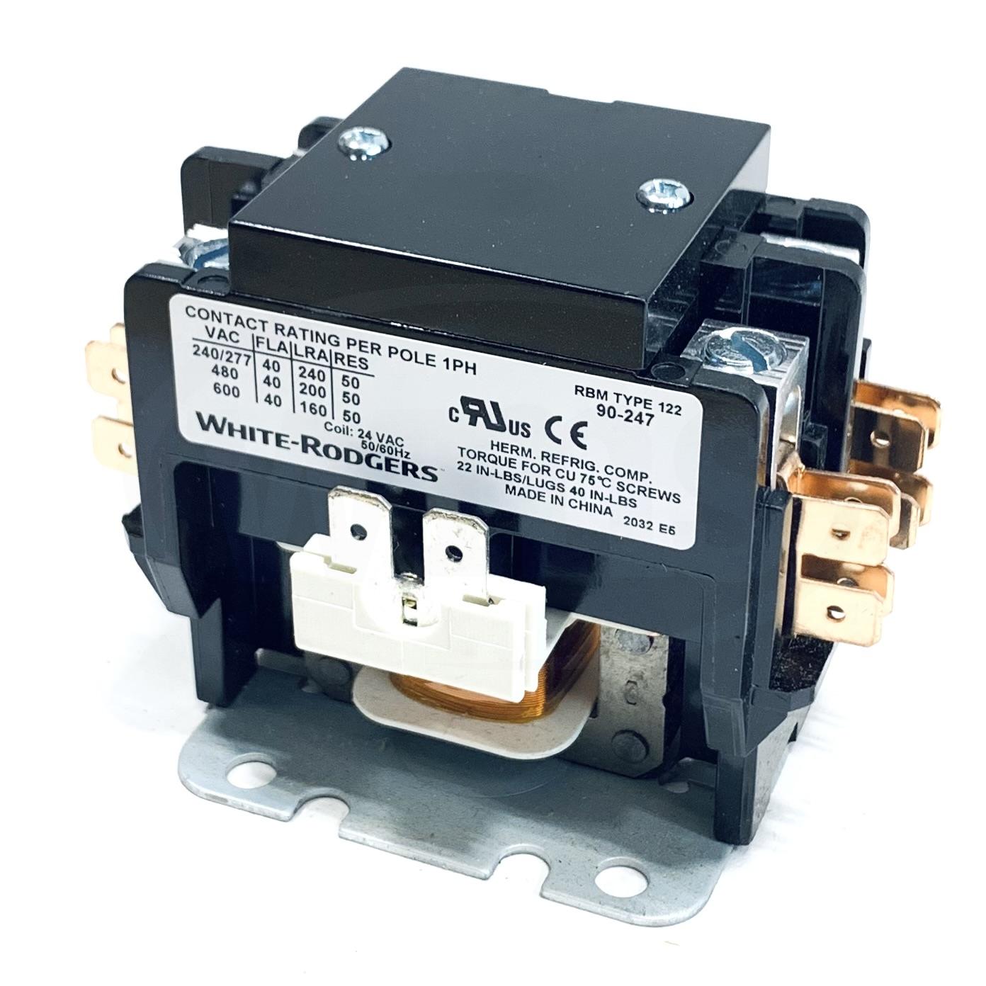 90-247 White-Rodgers Definite All Purpose Contactor, 2 Pole, 40A - 0