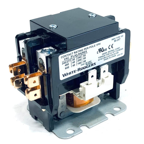 90-247 White-Rodgers Definite All Purpose Contactor, 2 Pole, 40A