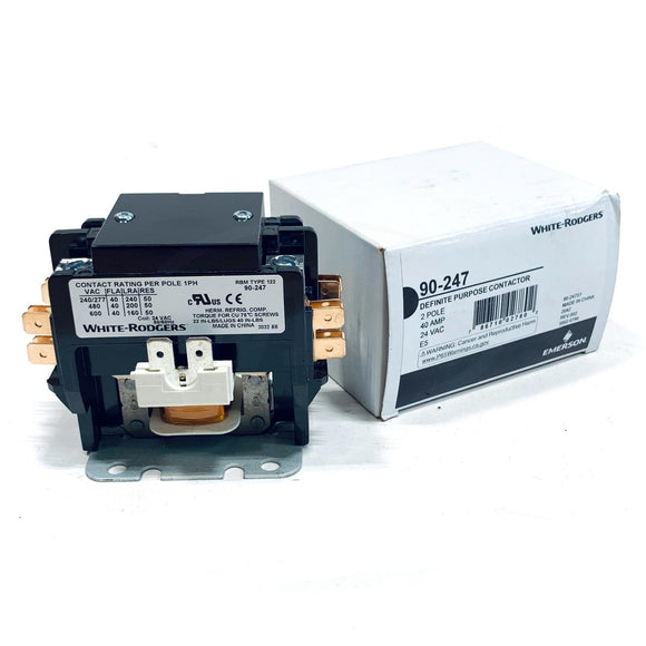 90-247 White-Rodgers Definite All Purpose Contactor, 2 Pole, 40A