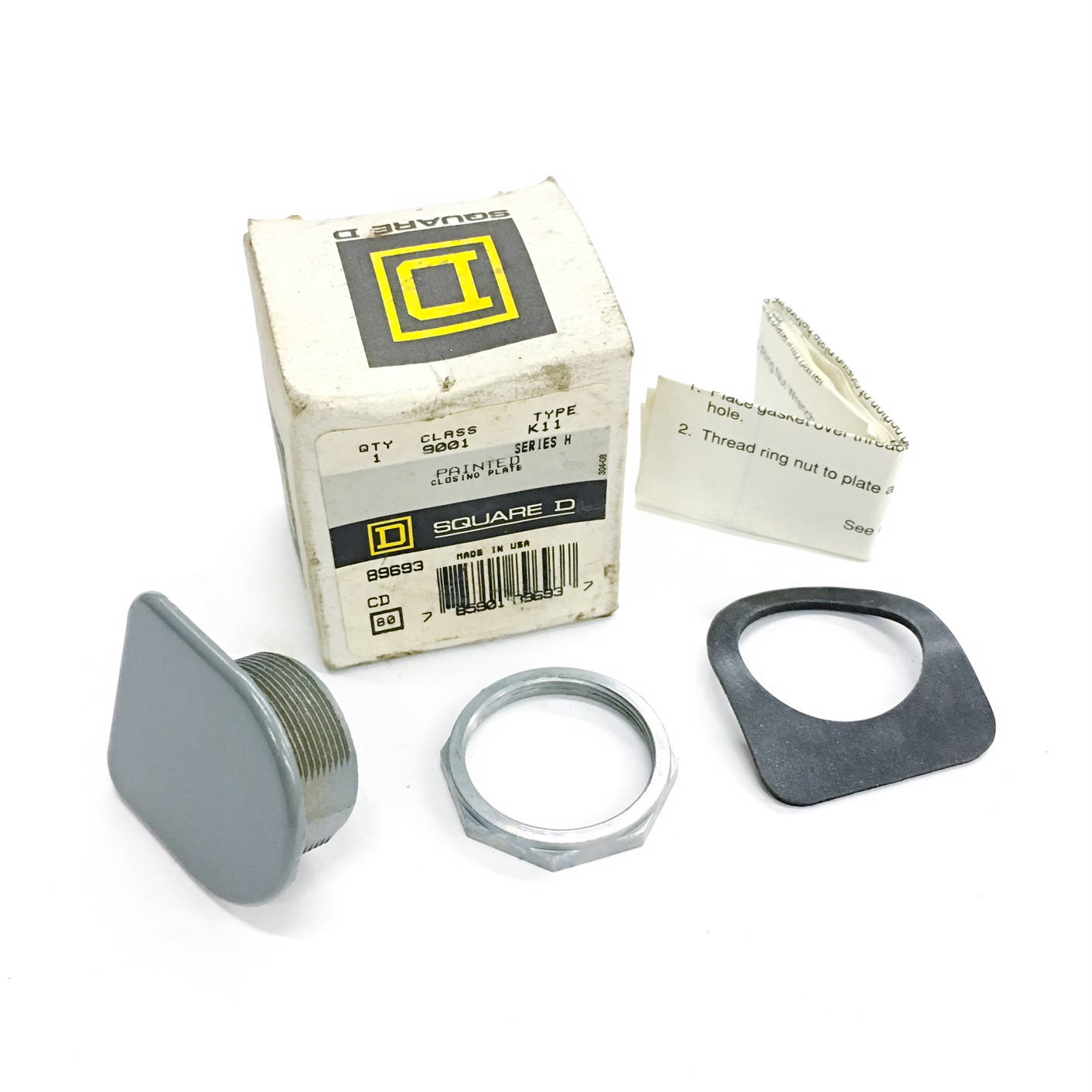 9001K11 Square D Painted Closing Plate, Gray - 0