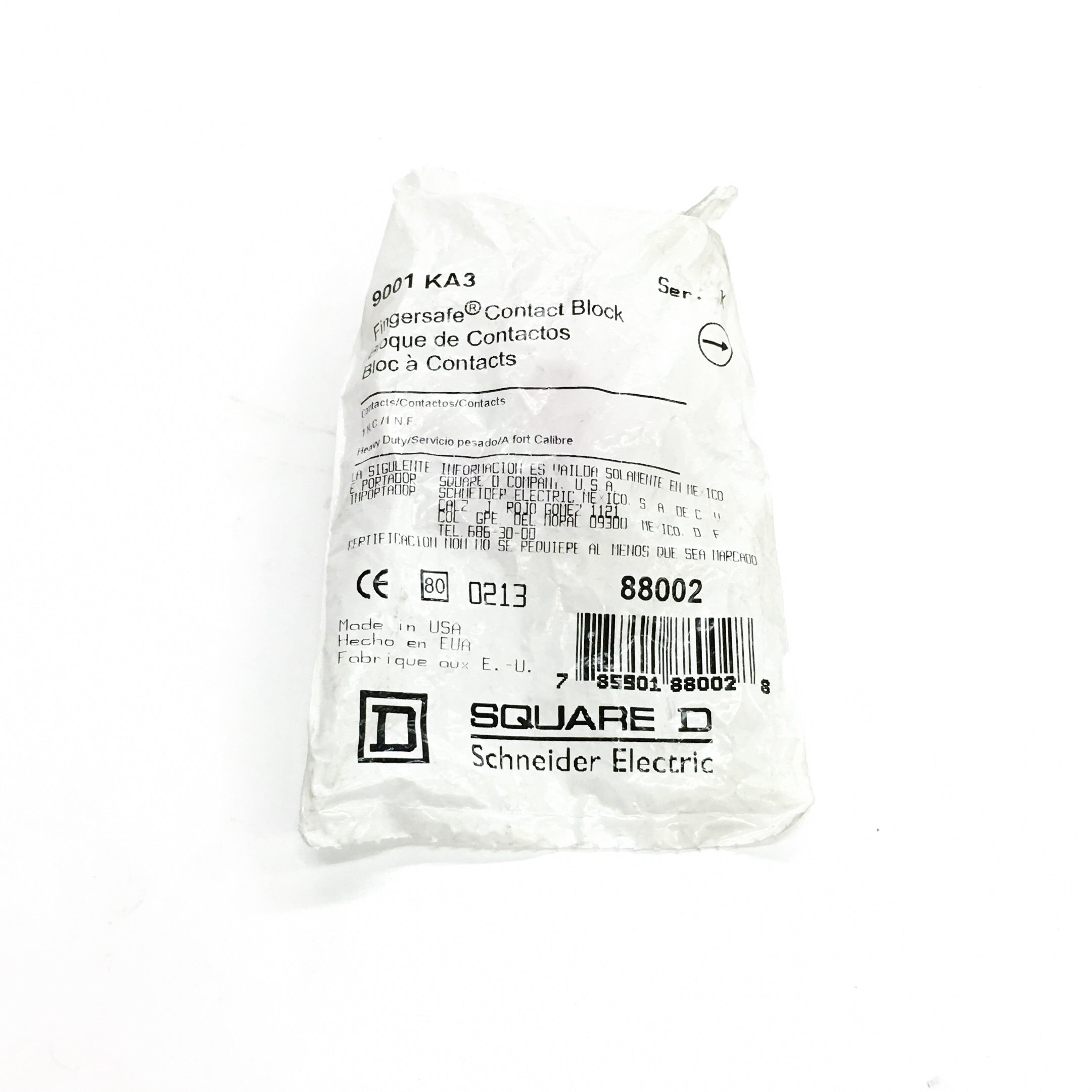 9001KA3 Square D Fingersafe Contact Block, 30mm - 0