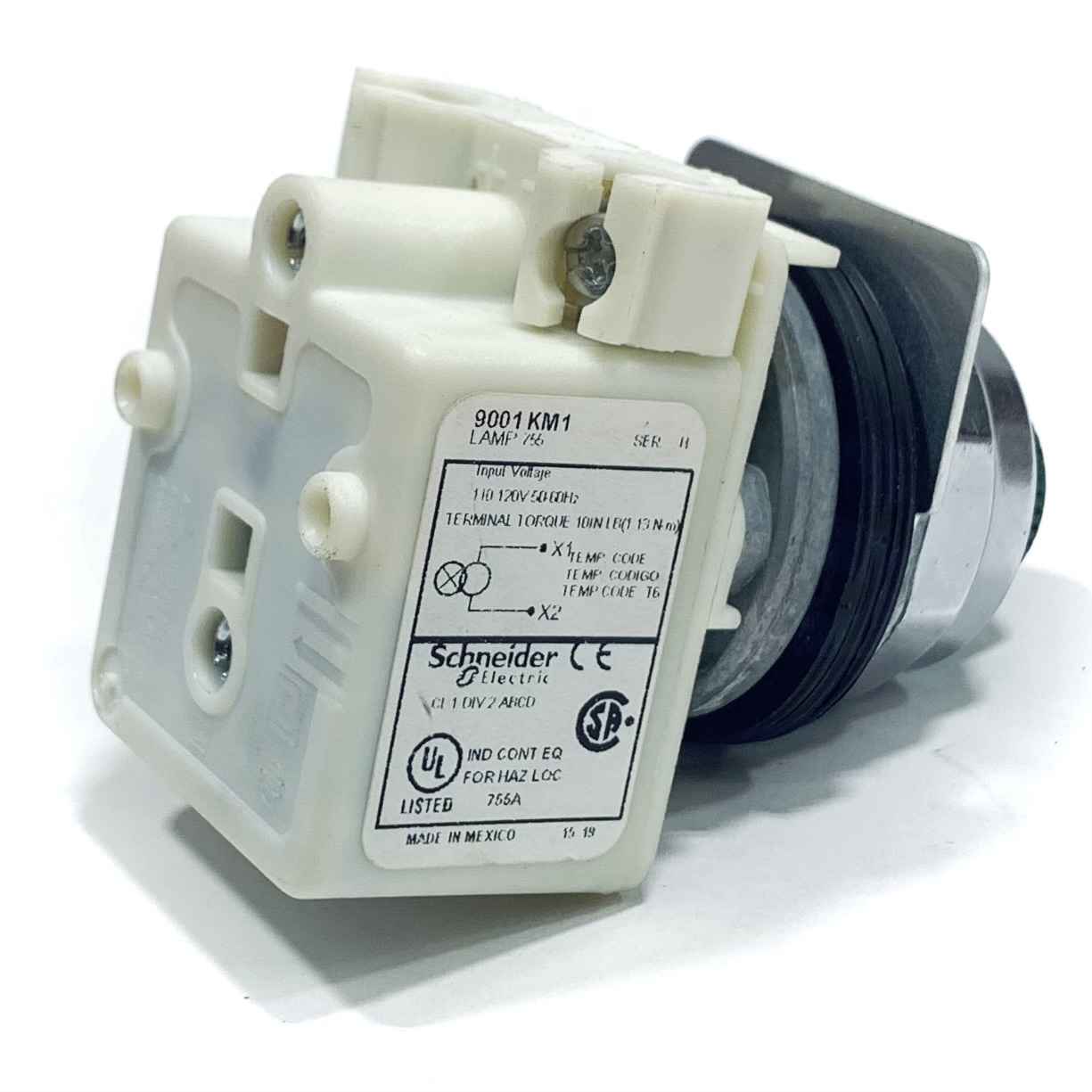 9001KM1 Schneider Electric Pushbutton Switch, Ser H, 110 120V 50/60Hz