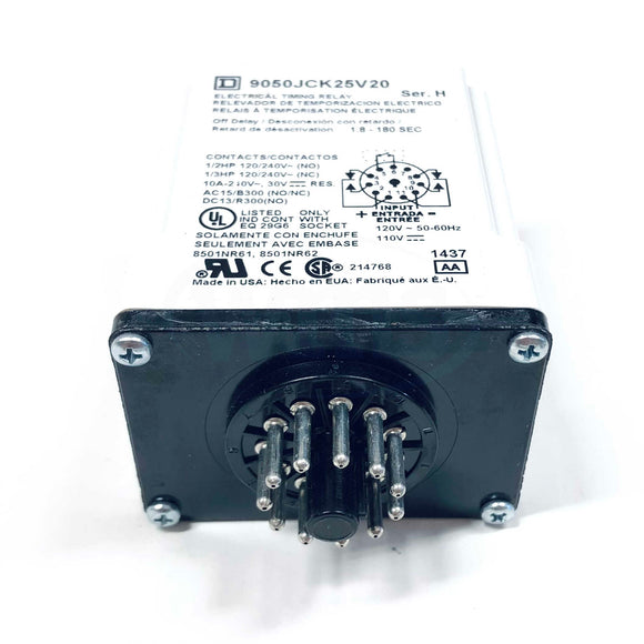 9050JCK25V20 Square D Electric Timing Relay