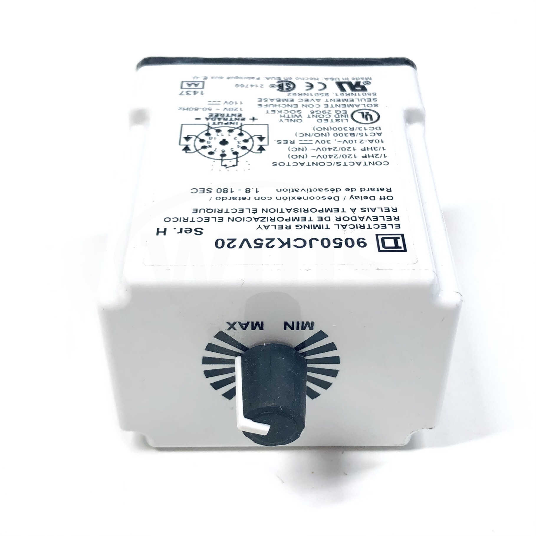 9050JCK25V20 Square D Electric Timing Relay