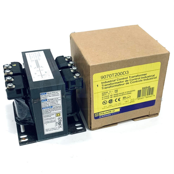 9070T200D3 Square D 208V AC, 120V AC, Foot, 200 VA, Single Phase
