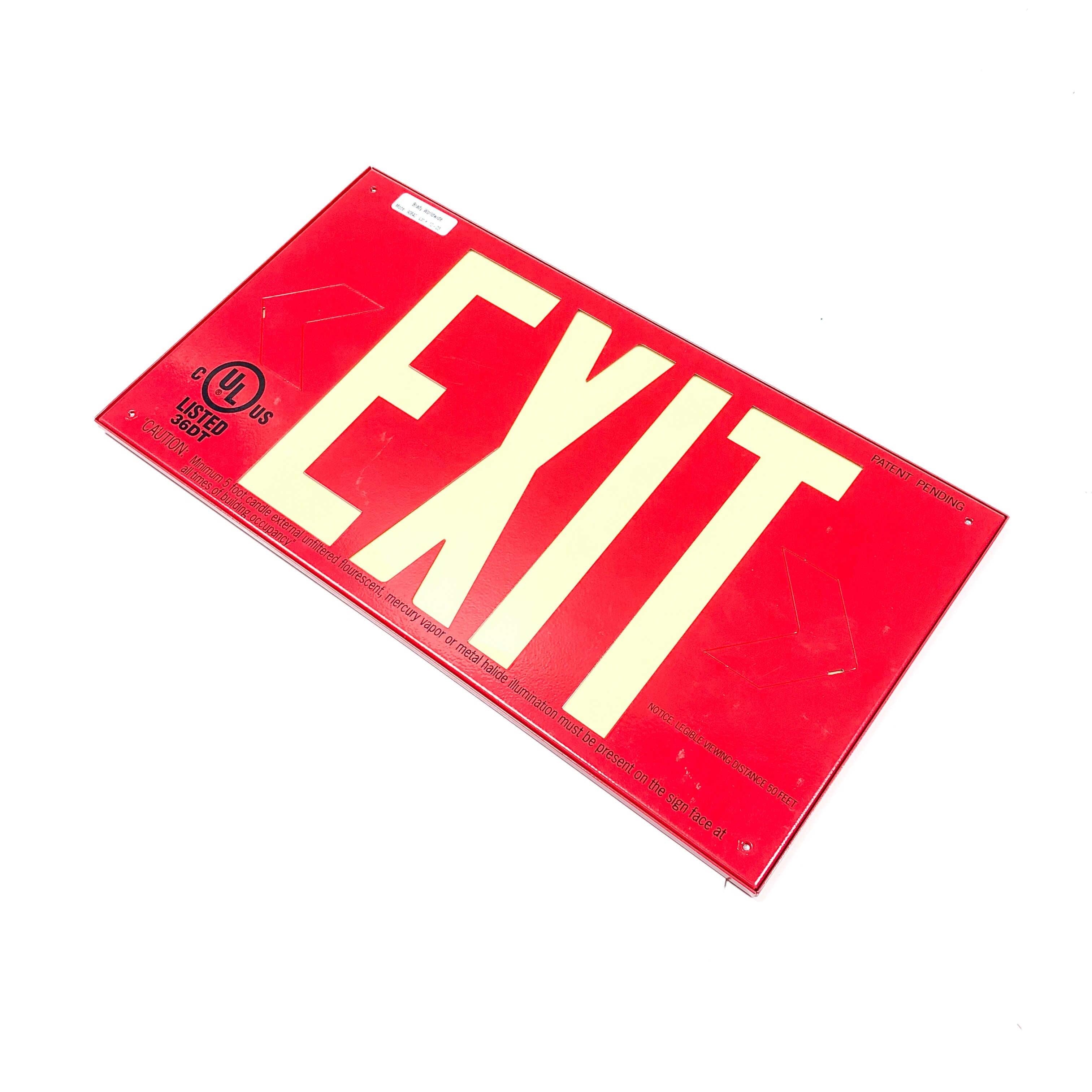 90840 Brady Worldwide Double Sided Exit Sign with Mount, 3TY23