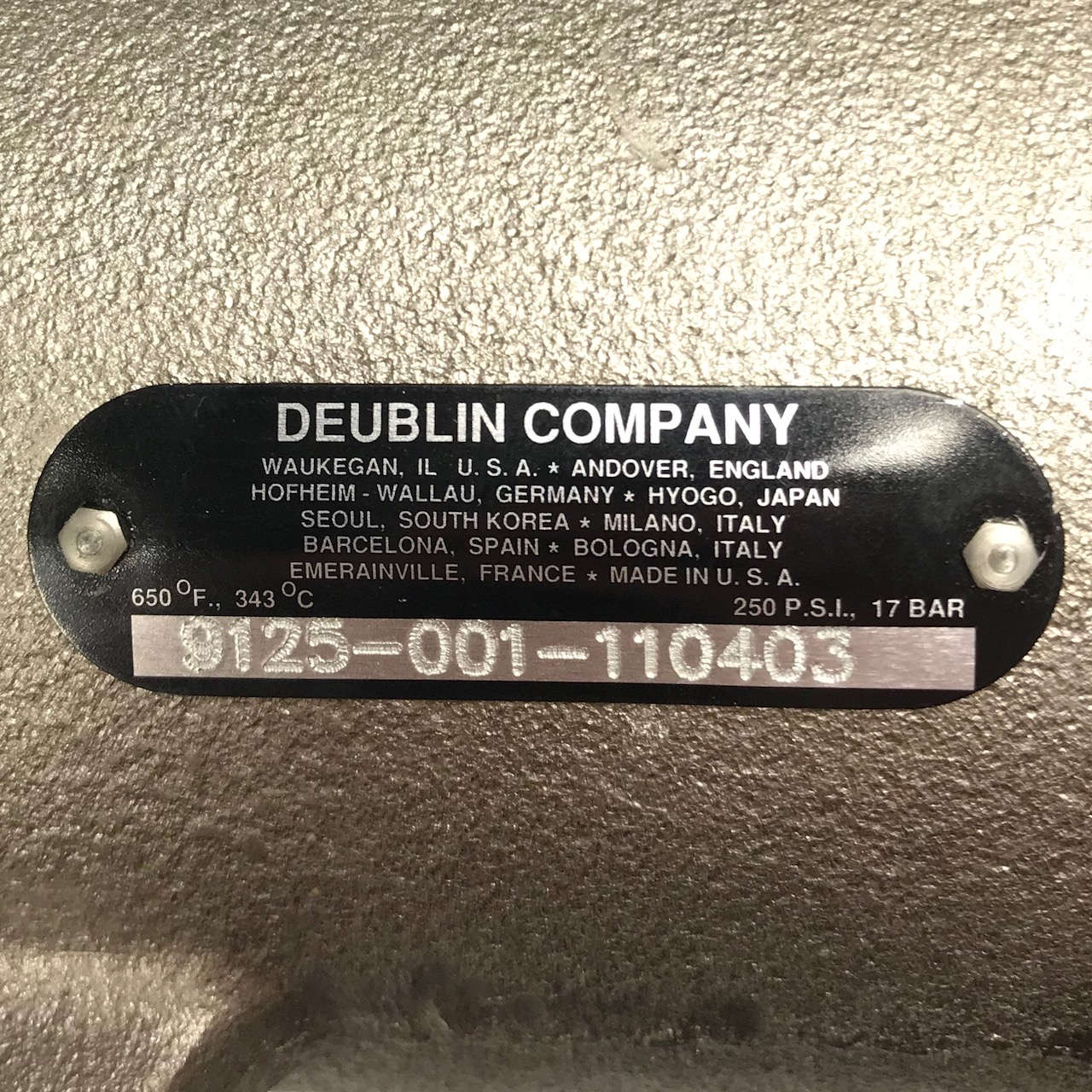 9125-001-110403 Deublin Rotary Union - 0
