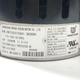 921652 Nordyne High Efficiency Replacement Motor 1Hp, 115-120V, 50/60Hz, 1050Rpm - 0