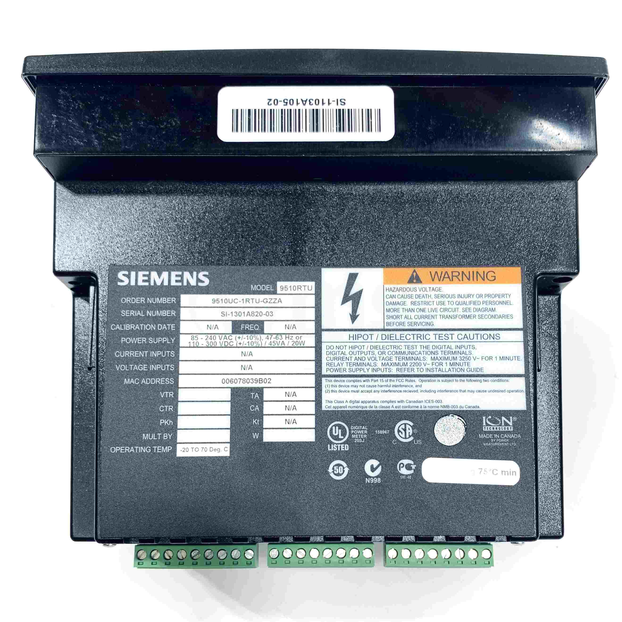 9510EC-1RTU-GFZA Siemens Data Logger