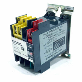 D400RR22A Cutler-Hammer Type R Reed Relay, Coil 120V, 50-400Hz