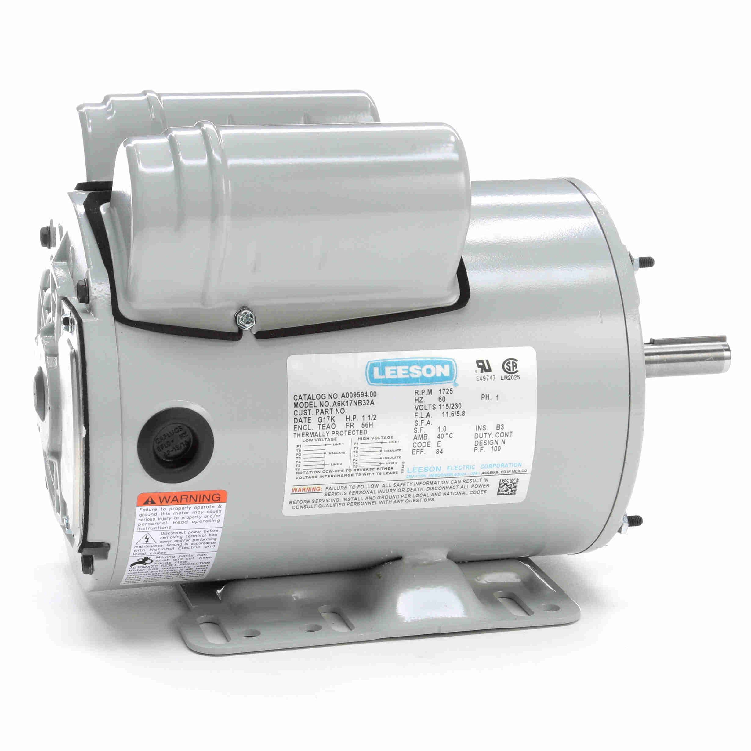 A009594.00 1.5HP Leeson Air Over Fan Motor - 0