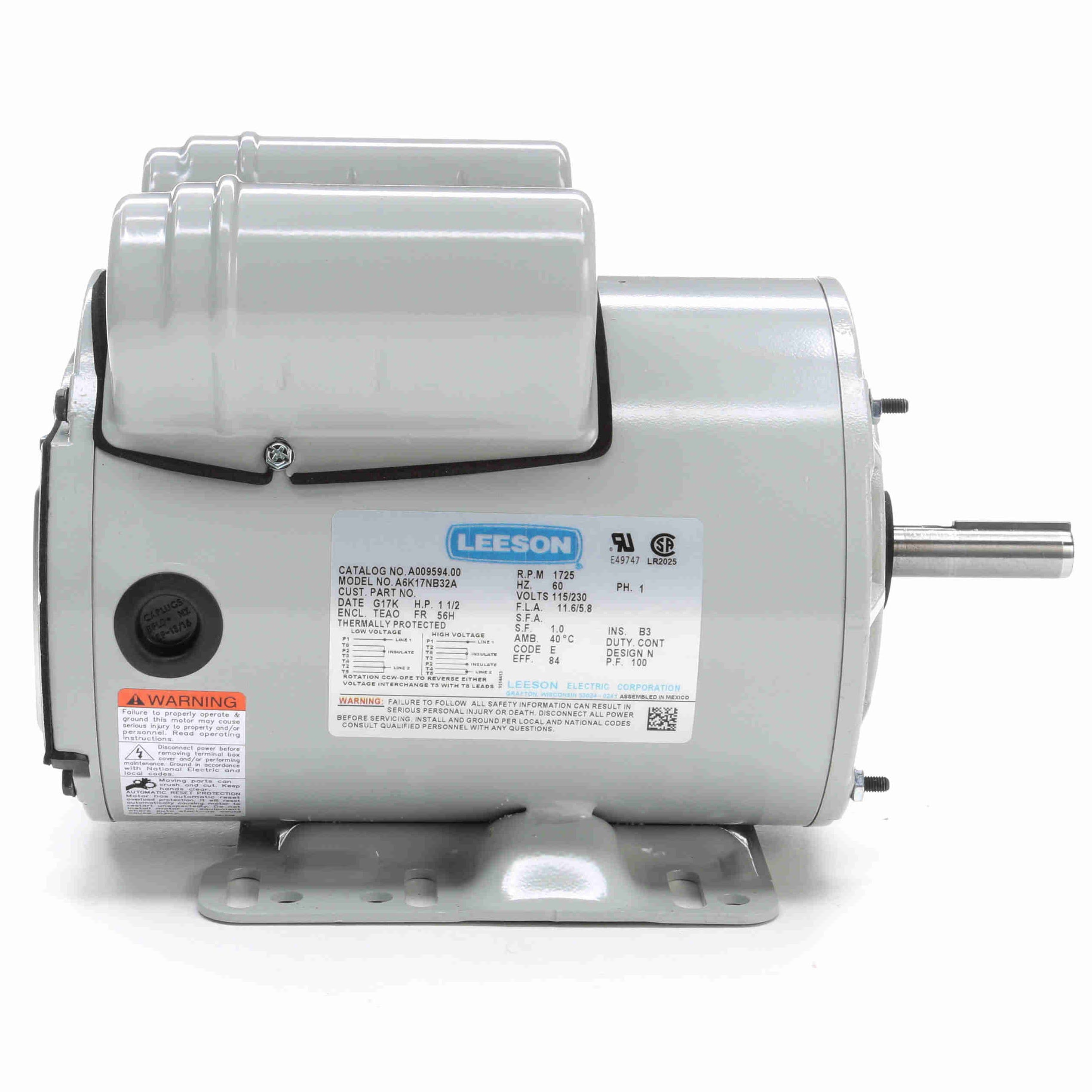 A009594.00 1.5HP Leeson Air Over Fan Motor