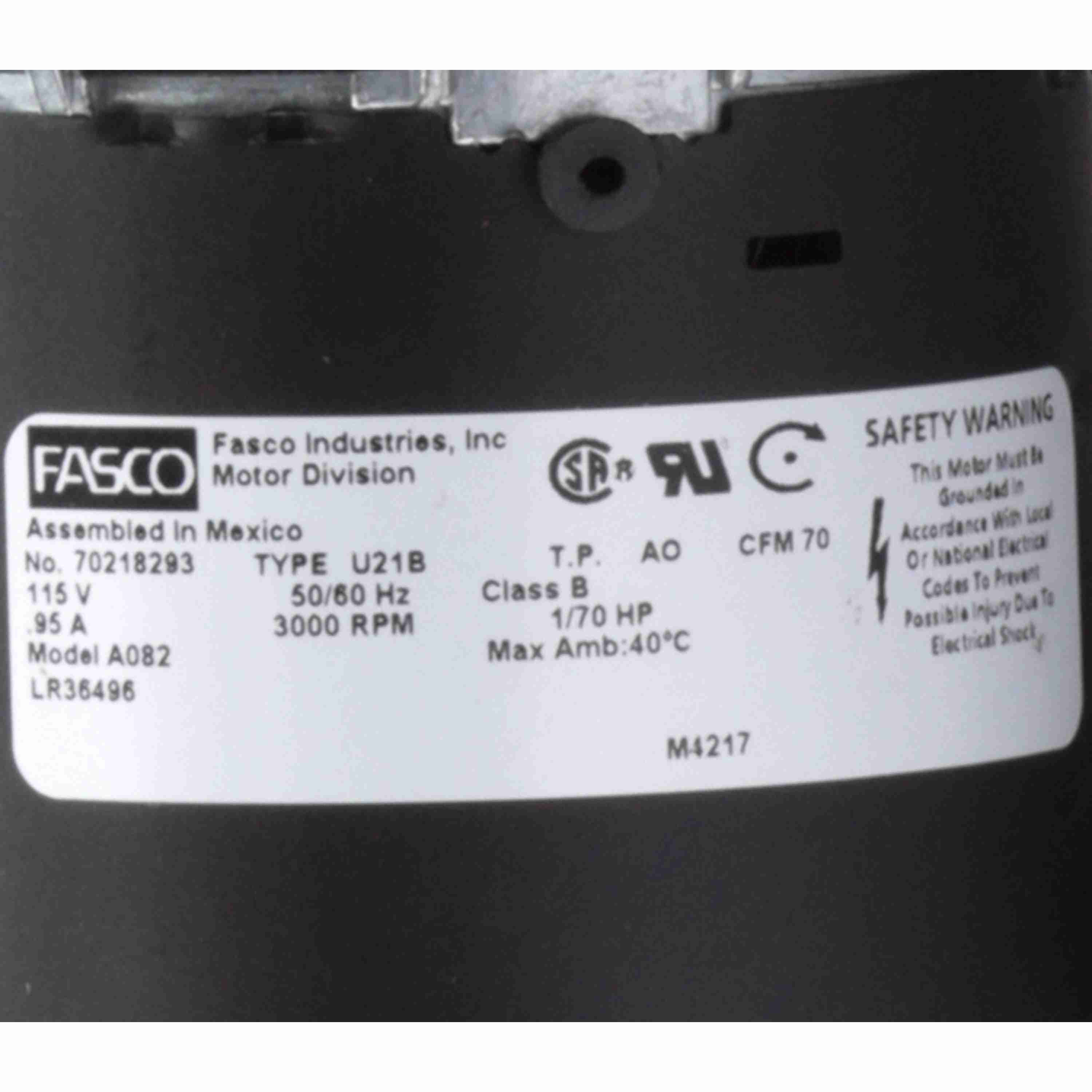 A082 Fasco Centrifugal Blower Electric Motor, 2800RPM - 0