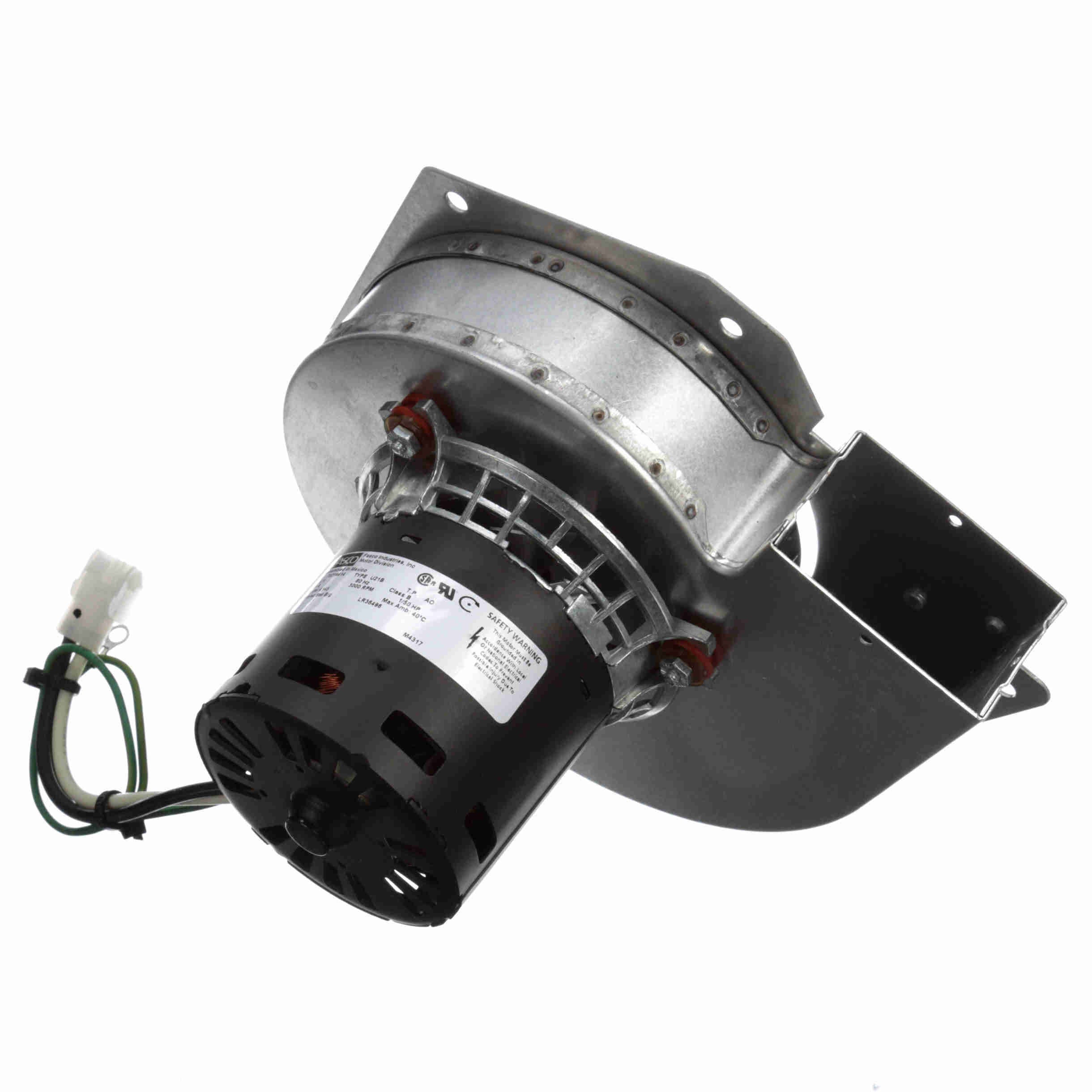 A143 Fasco Rectangular Outlet Draft Inducer Blower Electric Motor, 3000RPM - 0