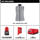 F300G-21M Milwaukee M12 Women's Heated AXIS Vest, Medium, Gray