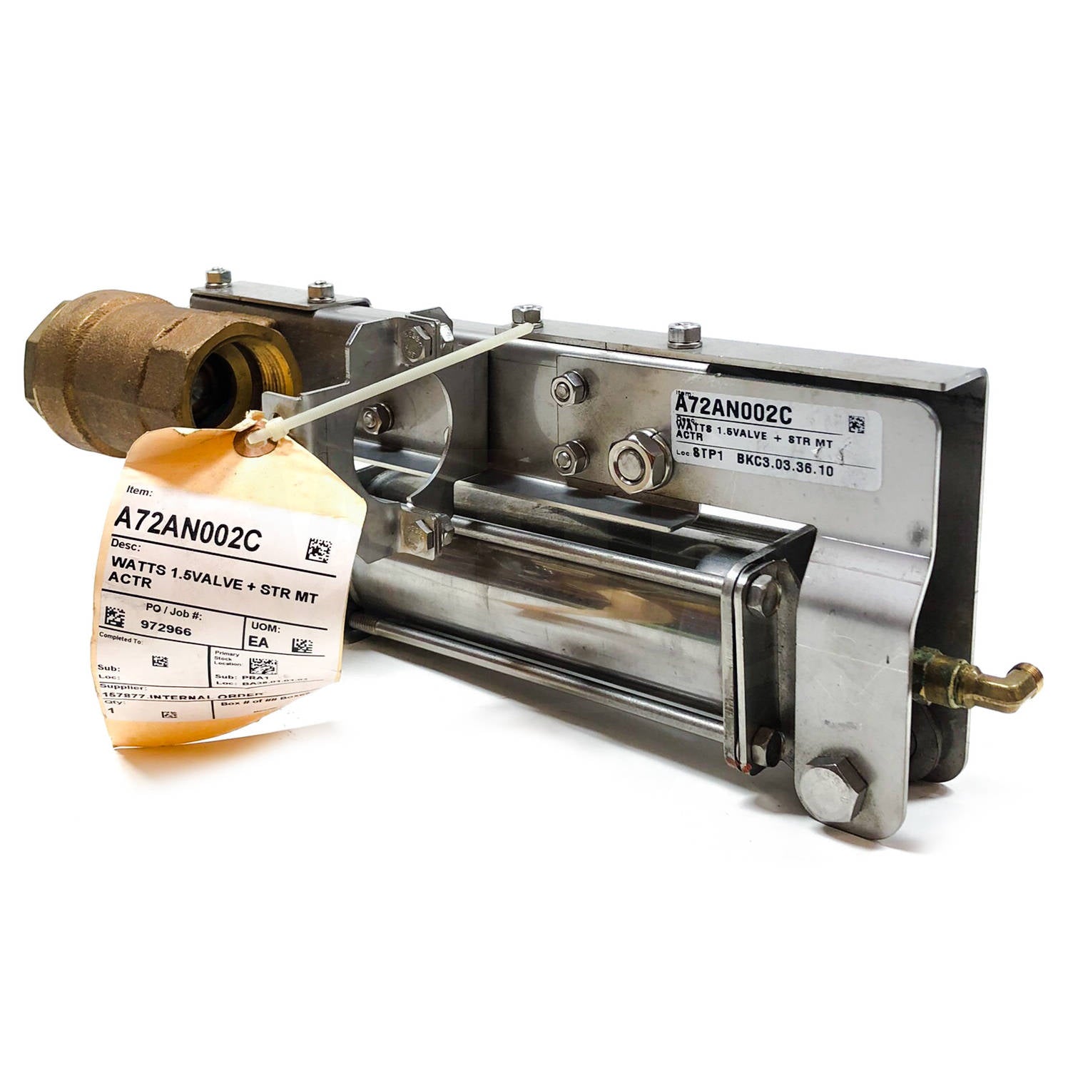 A72AN002C Milnor 1.5" NPT Brass Valve and STR MT Actuator