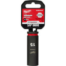 49-66-6157 Milwaukee SHOCKWAVE Impact Duty 3/8" Drive 15MM Deep 6 Point Socket