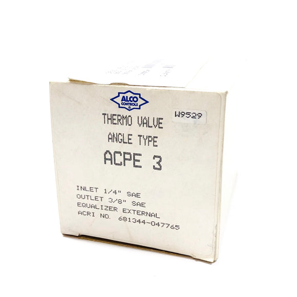 ACPE3 Alco Controls Thermo Valve, Angle Type, Inlet 1/4" SAE, Outlet 3/8" SAE