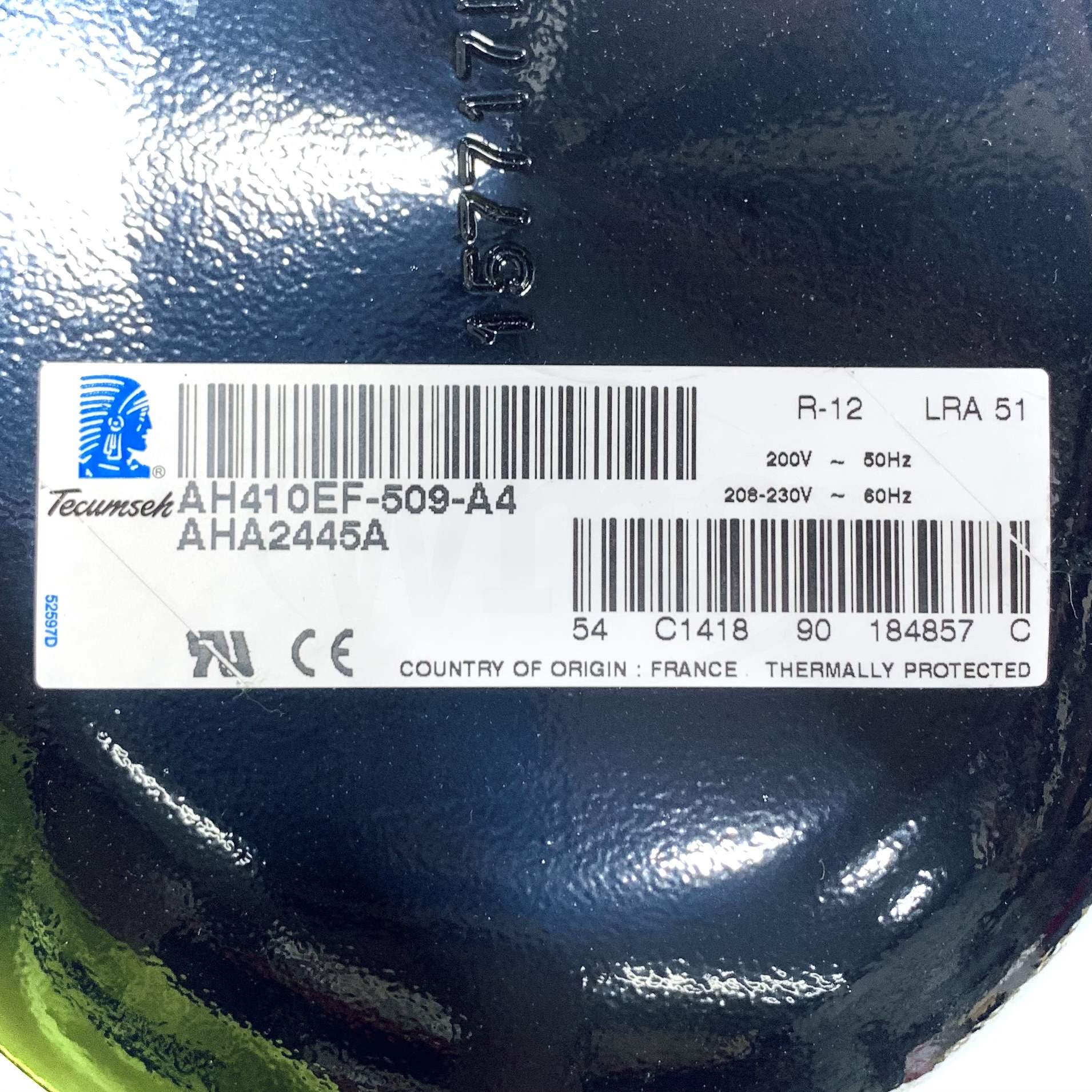 AH410EF-509-A4 Tecumsah Low Temp Compressor - 0