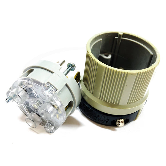 AH6202 Arrow Hart Locking Plug, 20A, 125V, 2-Pole, 3-Wire GRD, Nema: L5-20