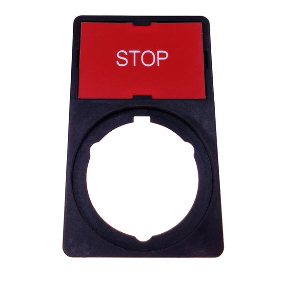 APP30-18 WEG "STOP" Legend Plate & Holder