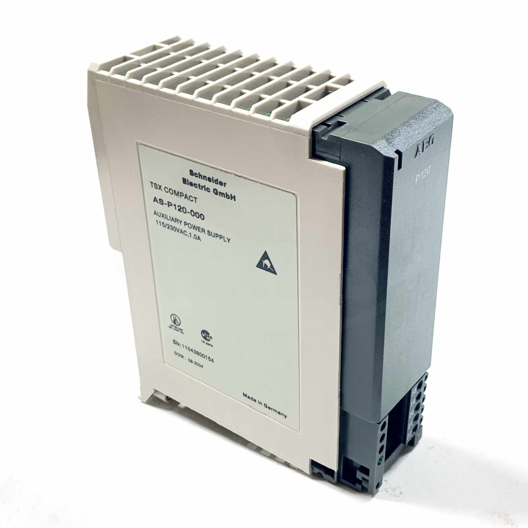 AS-P120-000 Modicon Schneider Electric Auxiliary Power Supply, 115/230VAC, 1.0A