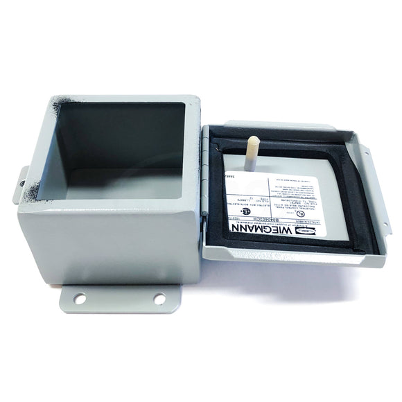 B040403CH Hubbell 4x4x3" N12 JIC Continuous Hinge Carbon Steel Gray Box