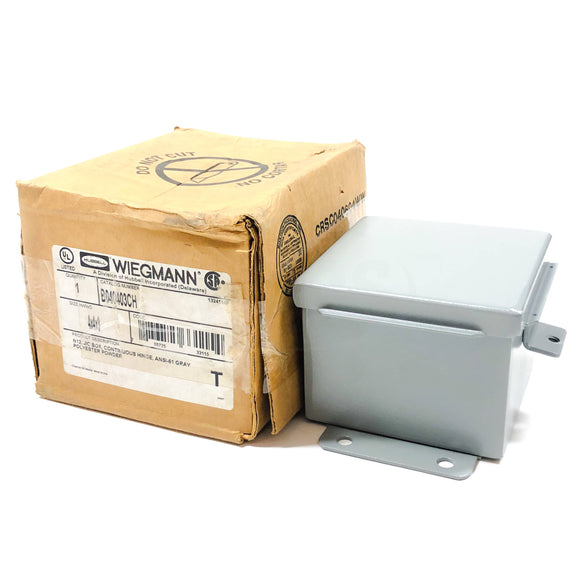 B040403CH Hubbell 4x4x3" N12 JIC Continuous Hinge Carbon Steel Gray Box
