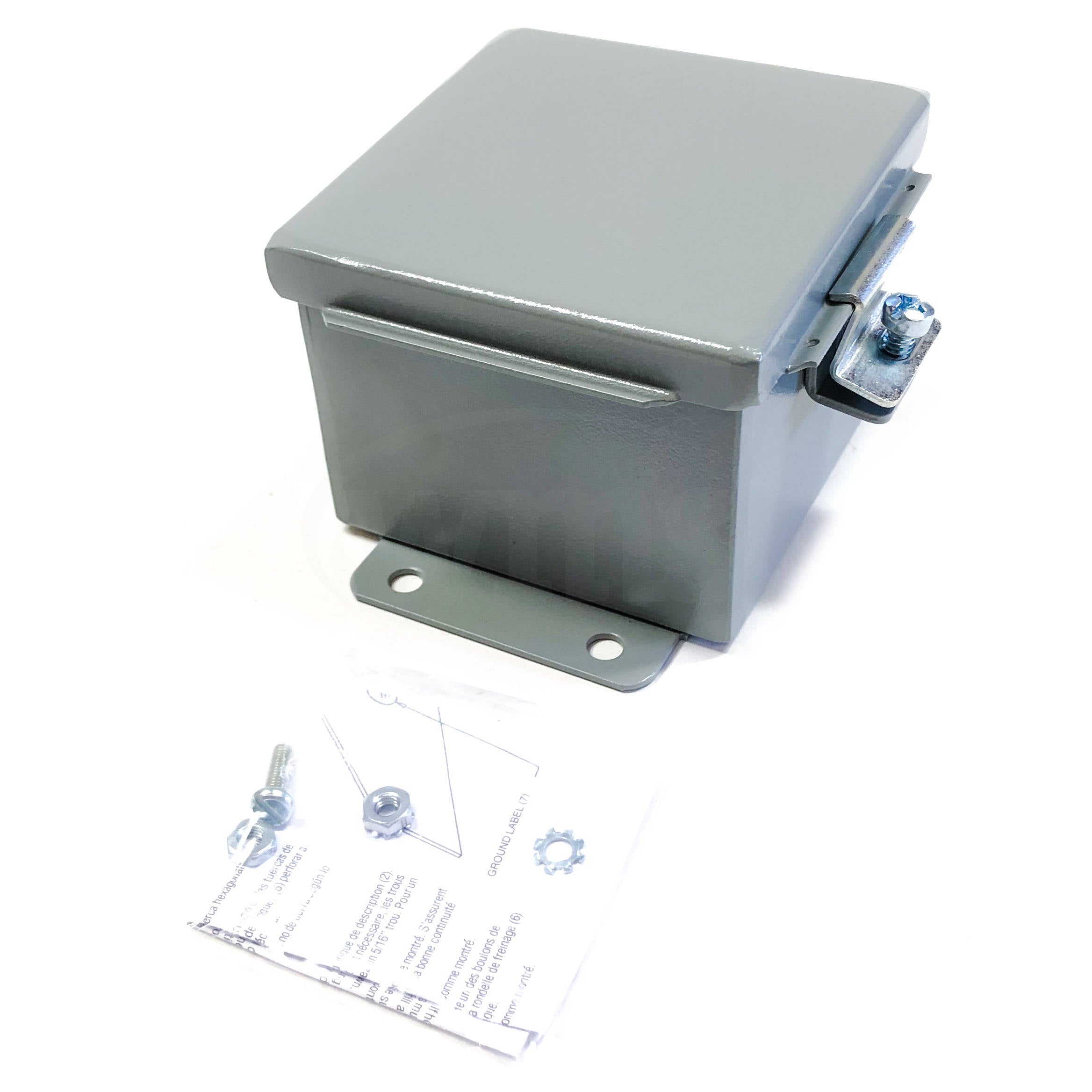 B040403CH Hubbell 4x4x3" N12 JIC Continuous Hinge Carbon Steel Gray Box