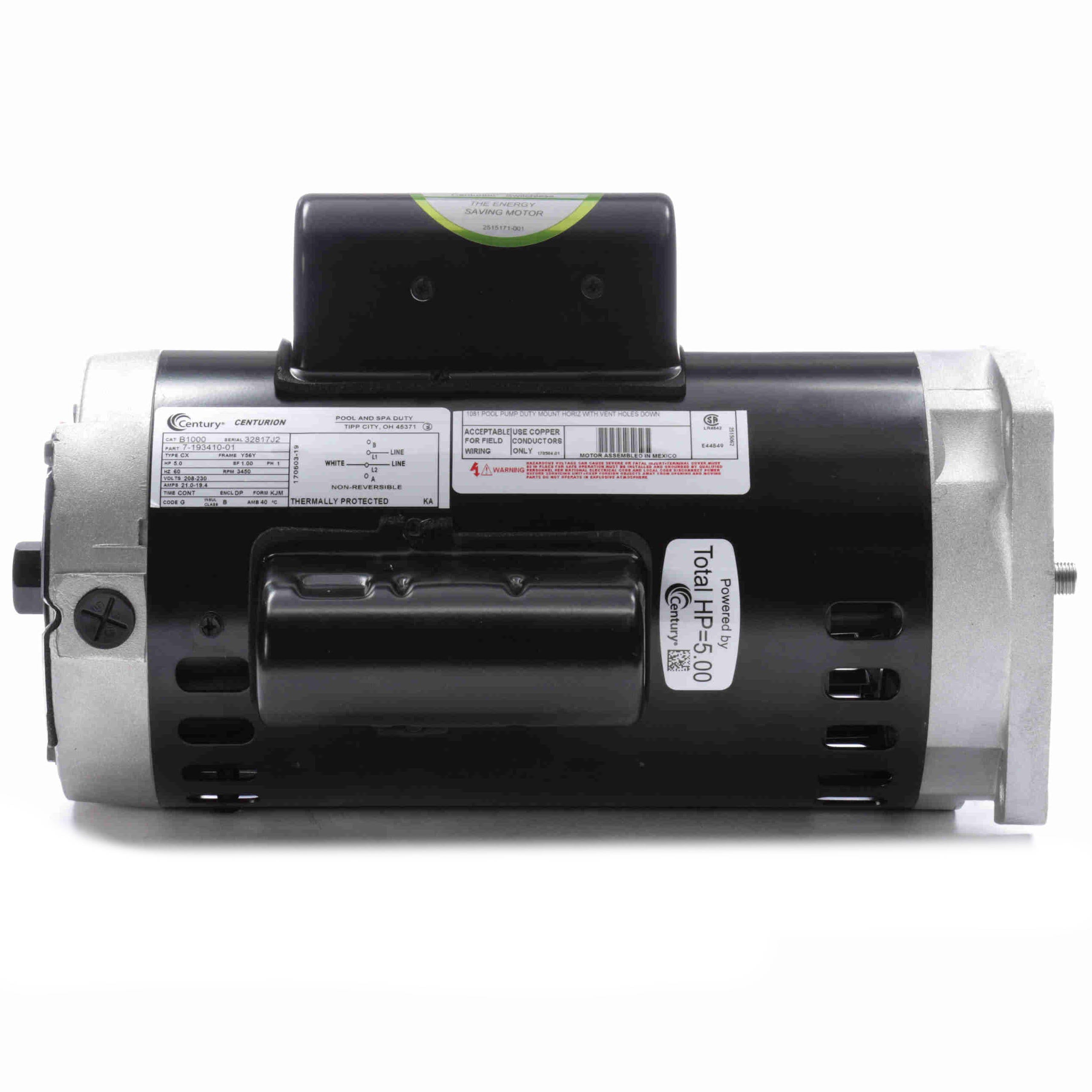 B1000 Century 5HP Pool Pump Electric Motor, 3600RPM - 0