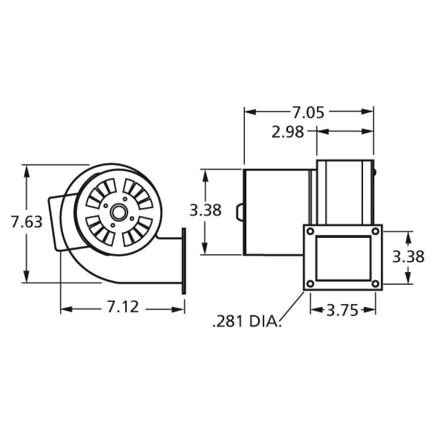 B24220 Fasco Centrifugal Blower Electric Motor, 2600RPM - 0
