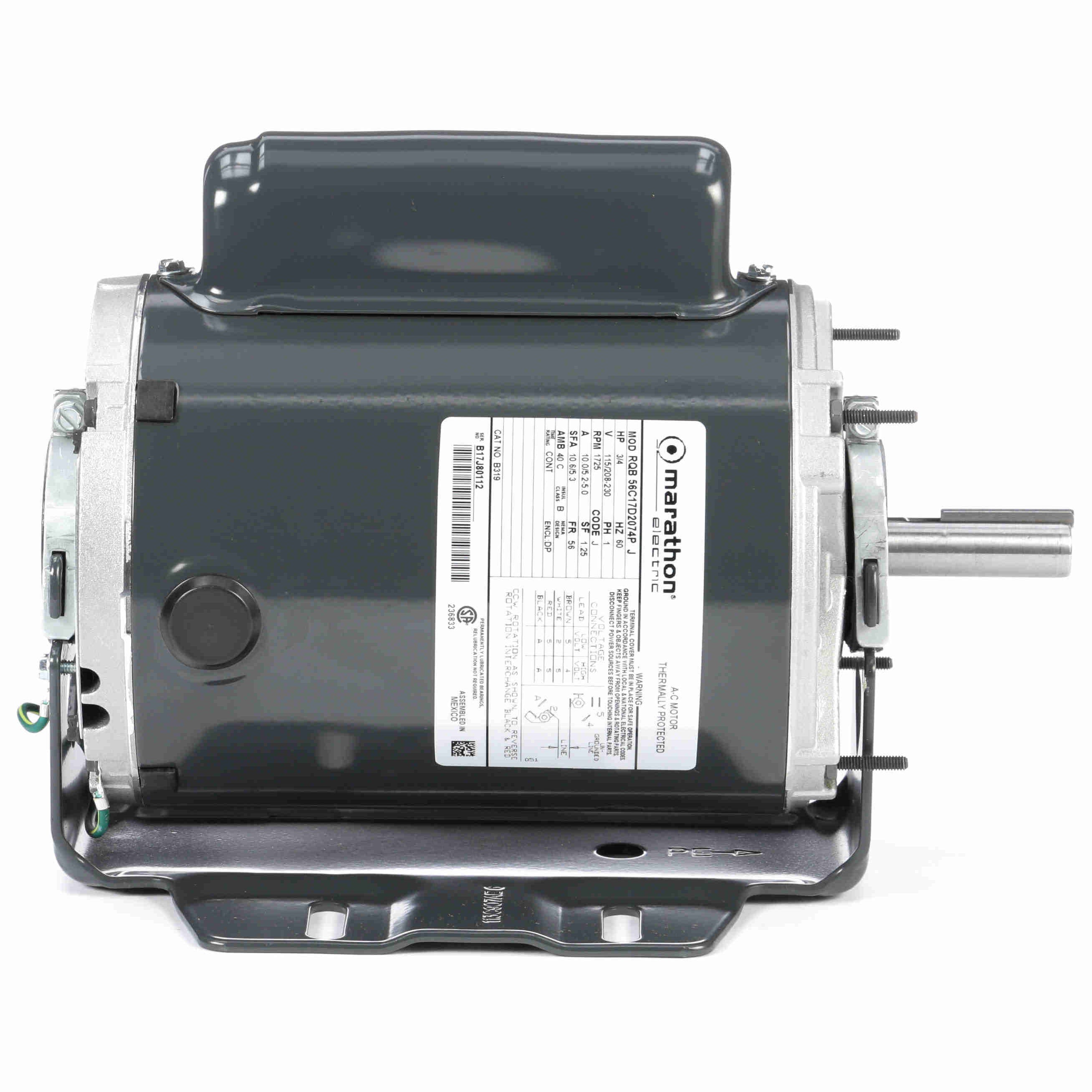 B319 Marathon Fan & Blower 3/4HP Electric Motor - 0