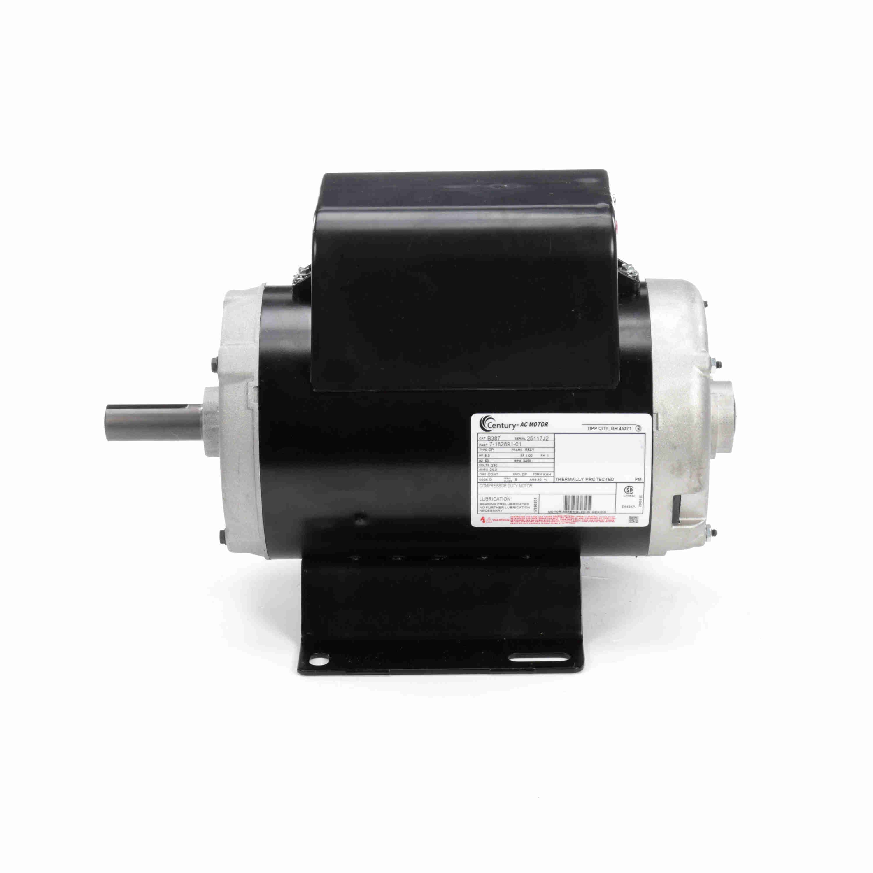 B387 Century 6HP Air Compressor Electric Motor, 3450RPM - 0