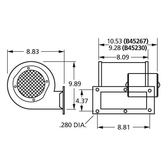 B45267 Fasco Centrifugal Blower Electric Motor, 1600/1400RPM